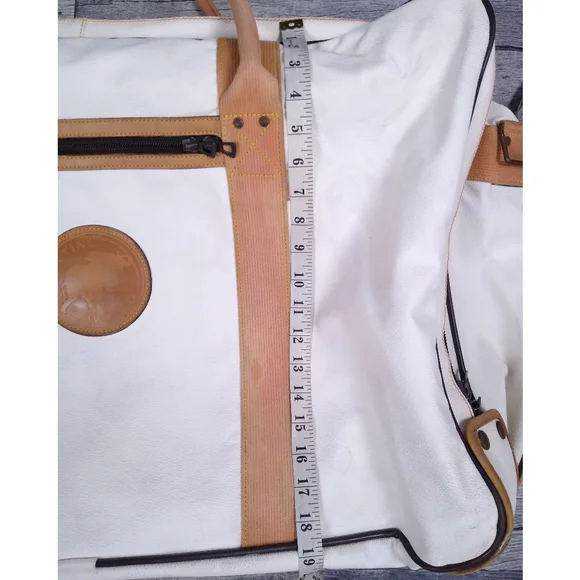 Vintage 1990's Hunting World Full Size Leather Travel Bag Suitcase - Picture 15 of 16